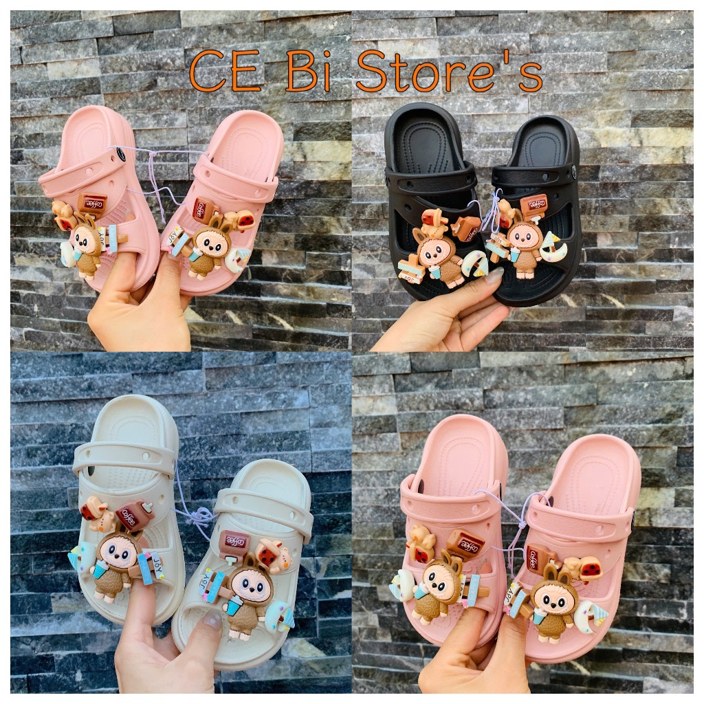 Dép sandal cho bé gái, dép quai ngang trẻ em chống trơn trượt tặng STICKER Lububu