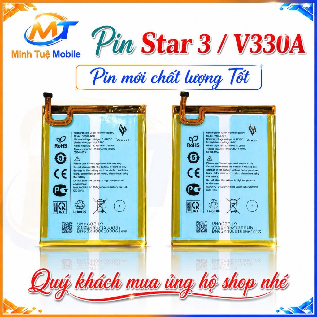 Pin vsmart V330A / Star 3 ,mới