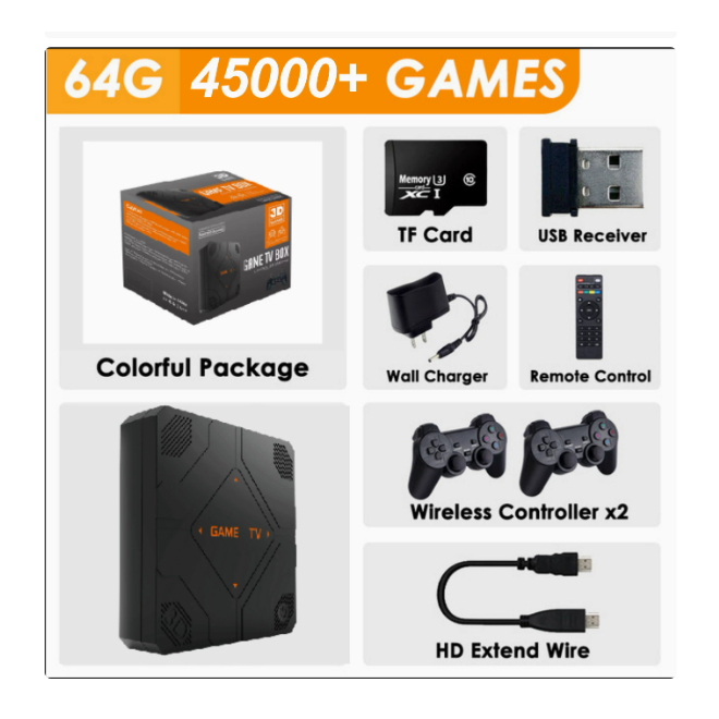 Máy Chơi Game BOX G12 Pro Mới 2026 HDMI, 64GB 40000 Game 3D Game (pes mới, gow), Tích Hợp  TV BOX