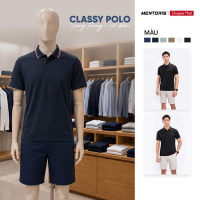 Áo Polo Nam MENTORIS, Áo Polo Cotton Cá Sấu Trẻ Trung, Form Tôn Dáng, Phong Cách Công Sở MPS206R