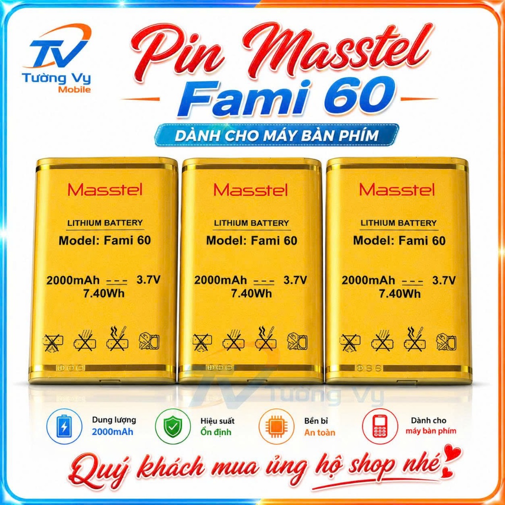 Pin masstel fami 60 / dành cho máy bàn phím