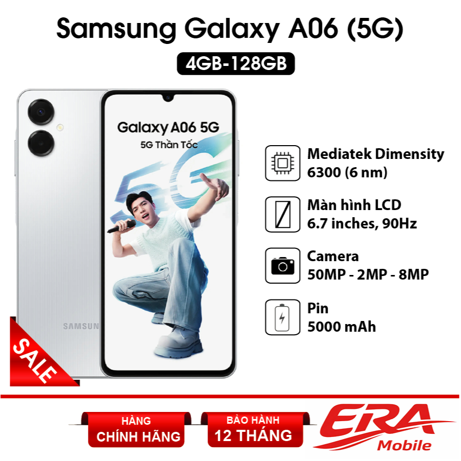 Điện thoại Samsung Galaxy A06 (5G) 4GB 128GB Chính Hãng