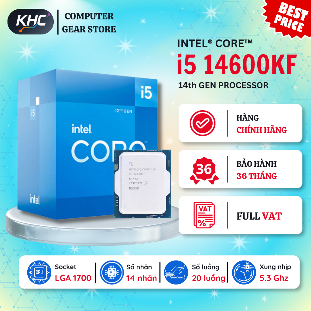 CPU Intel Core i5 14600KF Tray New (Full VAT)