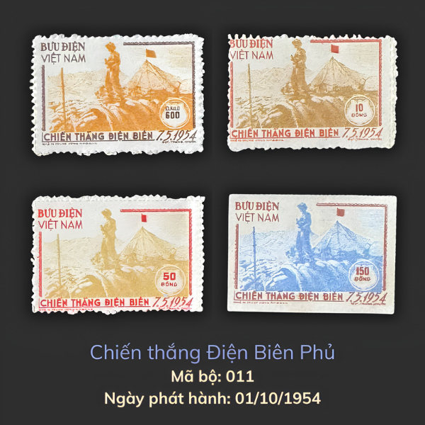 [011] Bộ tem bưu chính "Chiến thắng Điện Biên Phủ" - Tem sưu tầm Việt Nam - Tem cổ Việt Nam