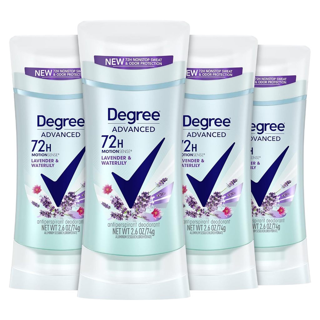 Lăn khử mùi Degree Antiperspirant Deodorant 72-Hour Sweat and Odor Protection Lavender and Waterlily