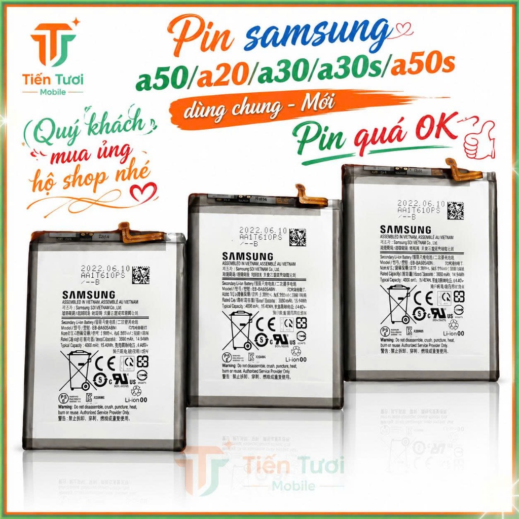 Pin samsung a50/a20/a30/a30s/a50s dùng chung -mới
