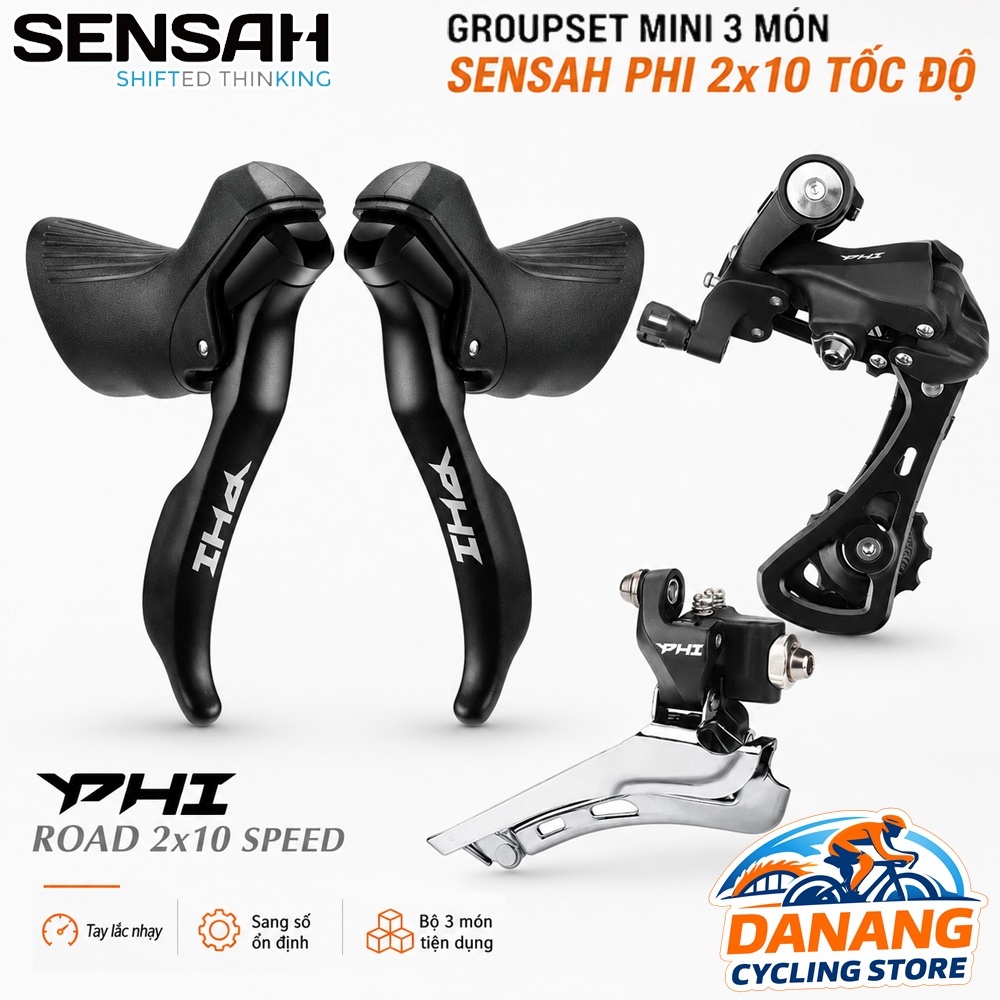 Groupset Mini 3 Món Xe Đạp: SENSAH PHI 2x10 Tốc Độ – Tay Đề Lắc + Củ Đề + Sang Đĩa