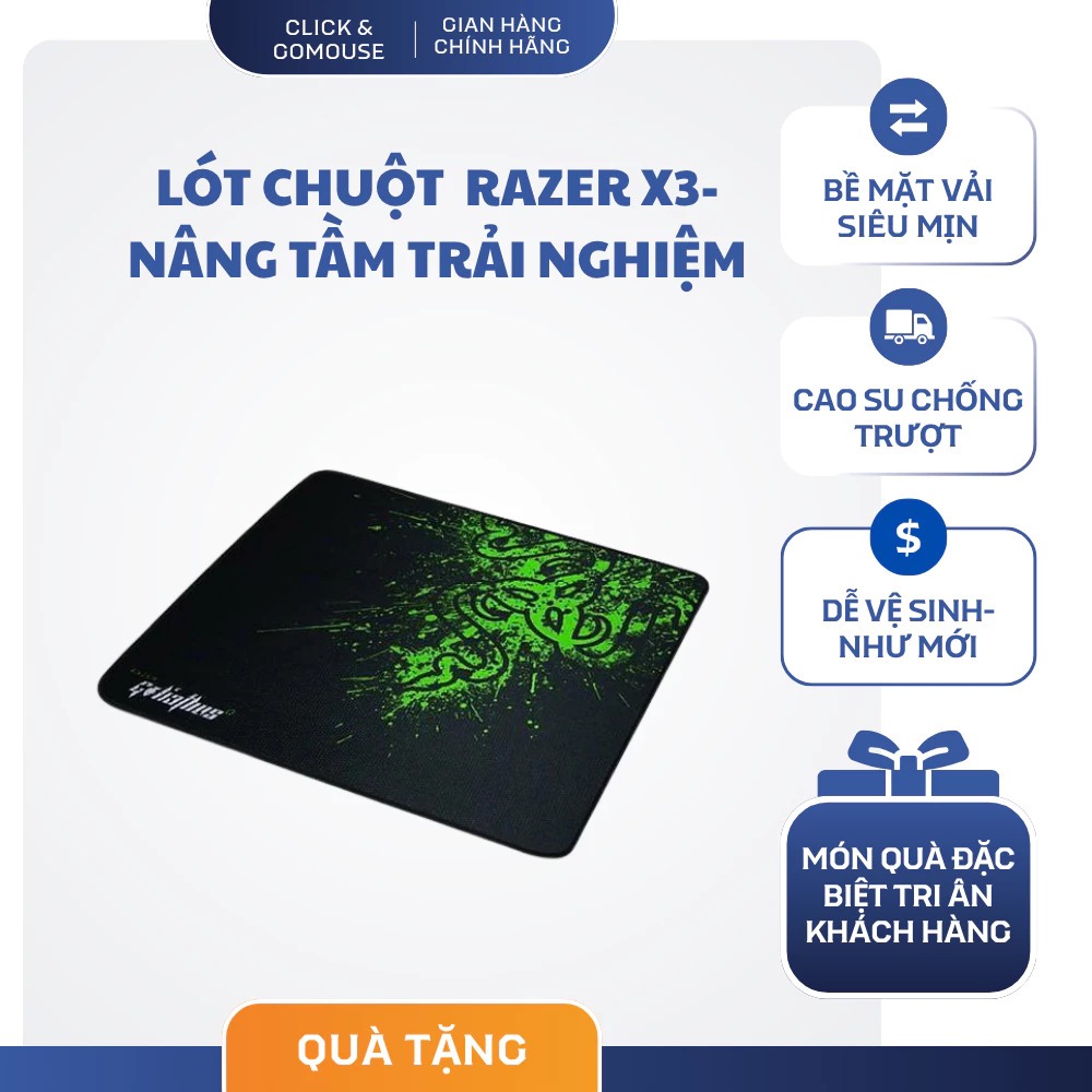 Lót Chuột Máy Tính Bàn Di Chuột Razer X3 Gaming Lót Chuột Chống Trượt Bề Mặt…