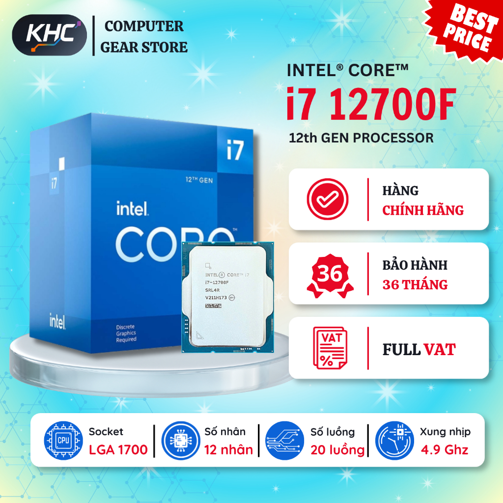 CPU Intel Core i7 12700F Tray New (Full VAT)