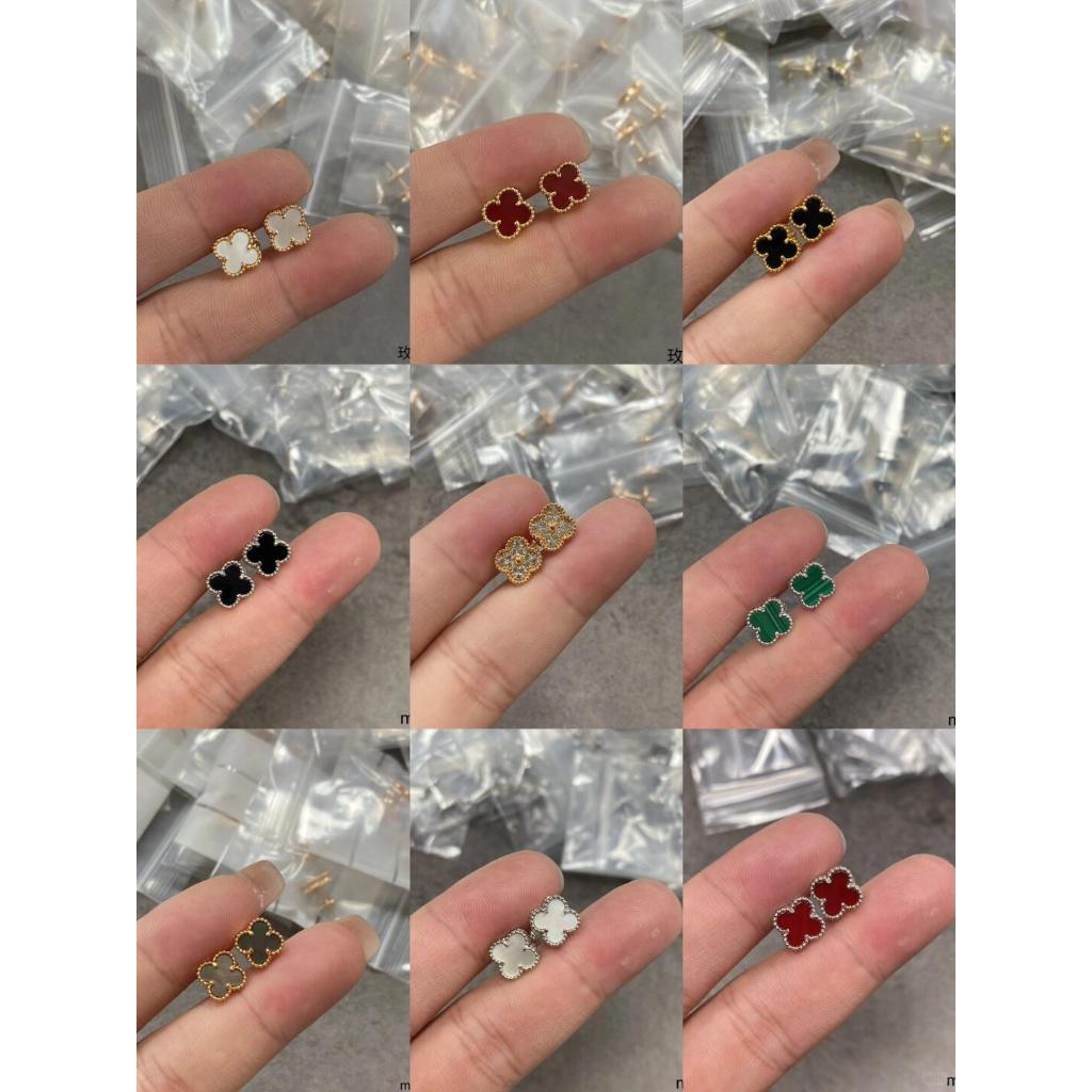 Khuyên Tai Van 4 lá 9mm hợp kim cao cấp mạ vàng 18k không bay màu thời trang cao cấp Auria Jewelry