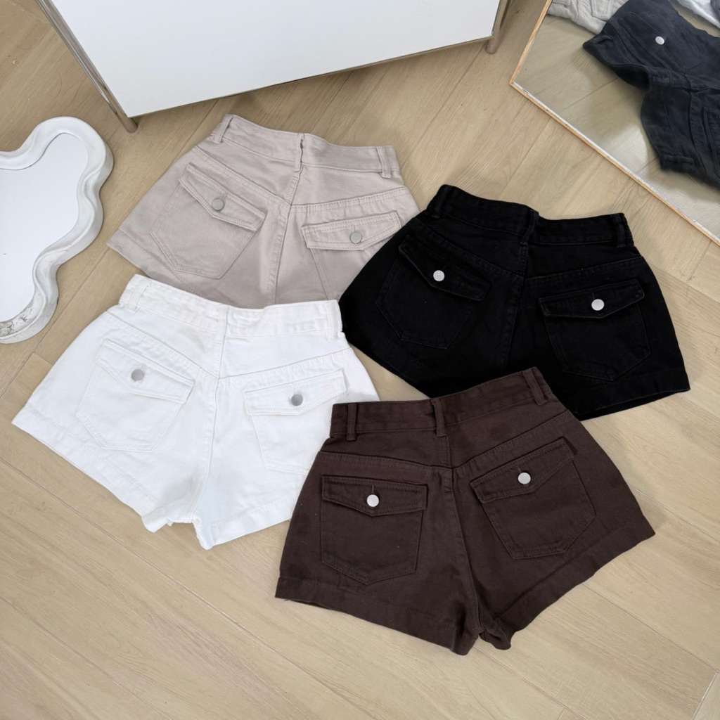 OLALA STUDIO Quần Short Jeans Nữ - Quần Bò Nữ Túi Sau Lai Cuốn Nhiều Lưng Cao Chất Vãi Dày Dặn | BigBuy360 - bigbuy360.vn
