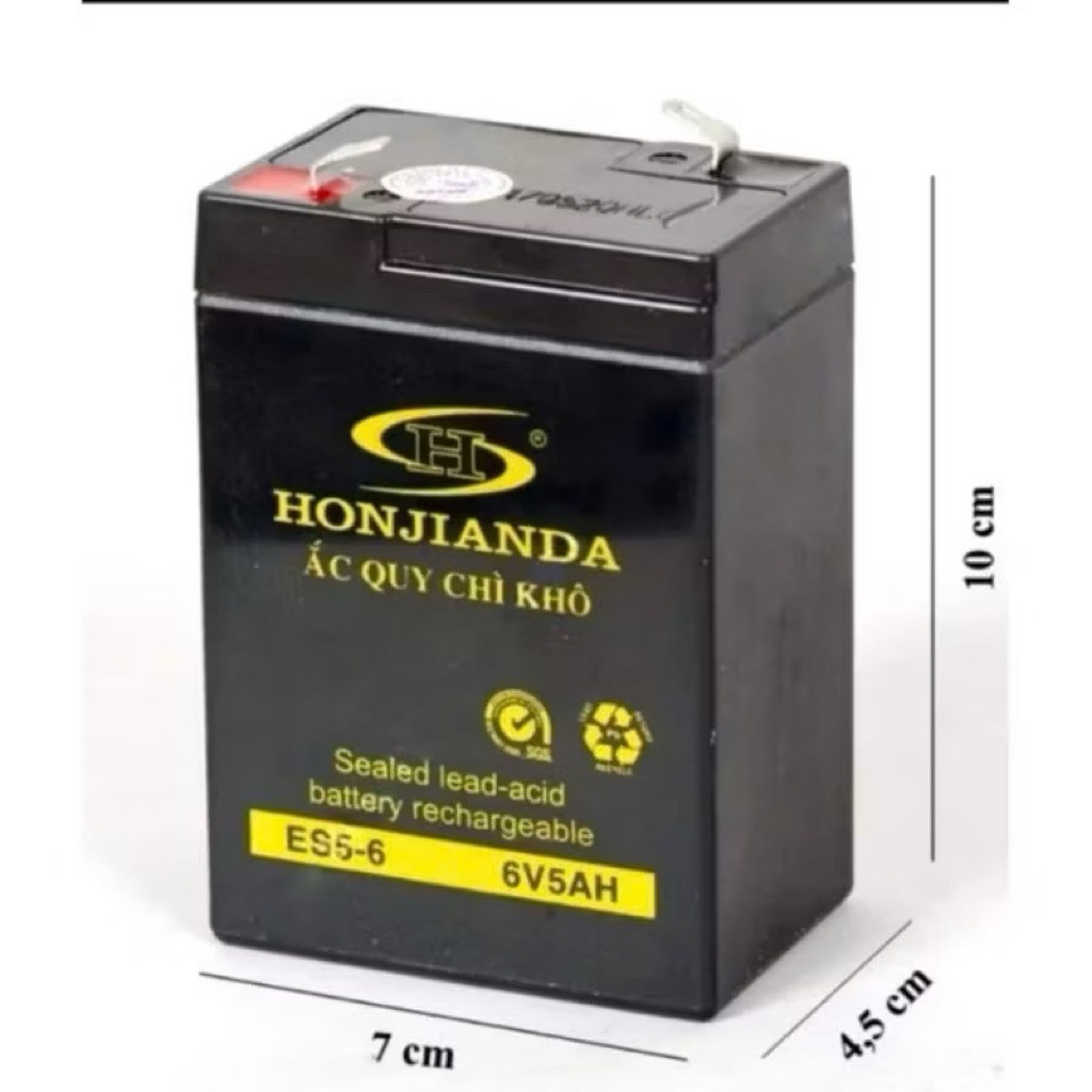 ( HOẢ TỐC) Bình ắc quy Honjianda 6V 5Ah