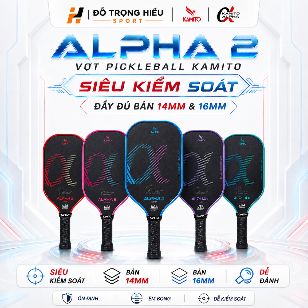 Vợt Kamito Alpha 2 16mm Kèm Hộp - Bảo Hành Chính Hãng