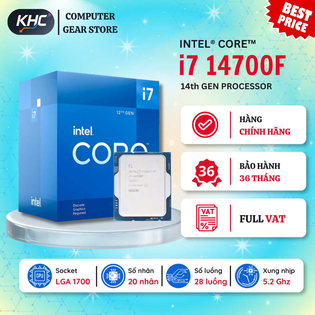 CPU Intel Core i7 14700F Tray New (Full VAT)