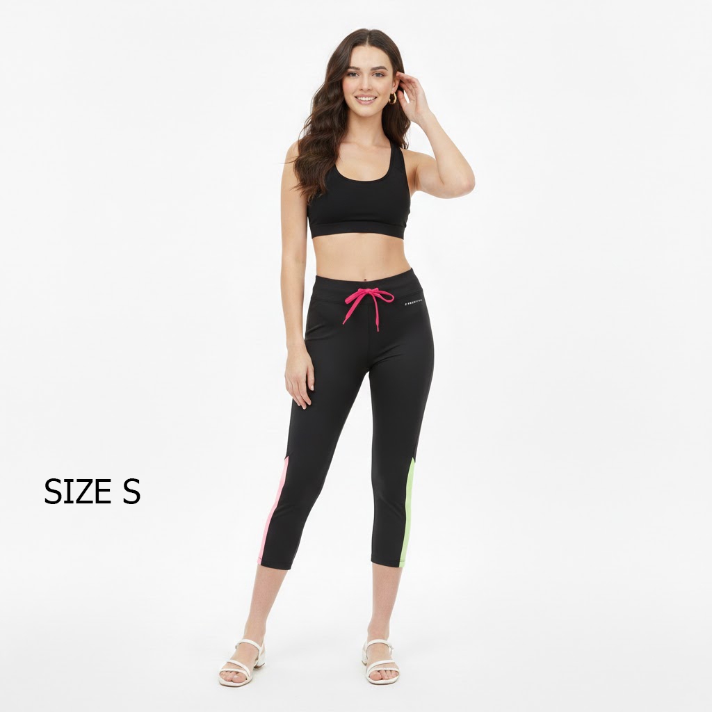 Quần Tập Gym Lửng Oysho Colorblock Capris Yoga Leggings - SIZE S