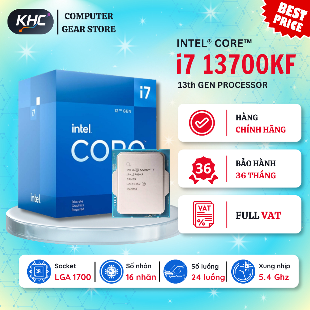 CPU Intel Core i7 13700KF Tray New (Full VAT)