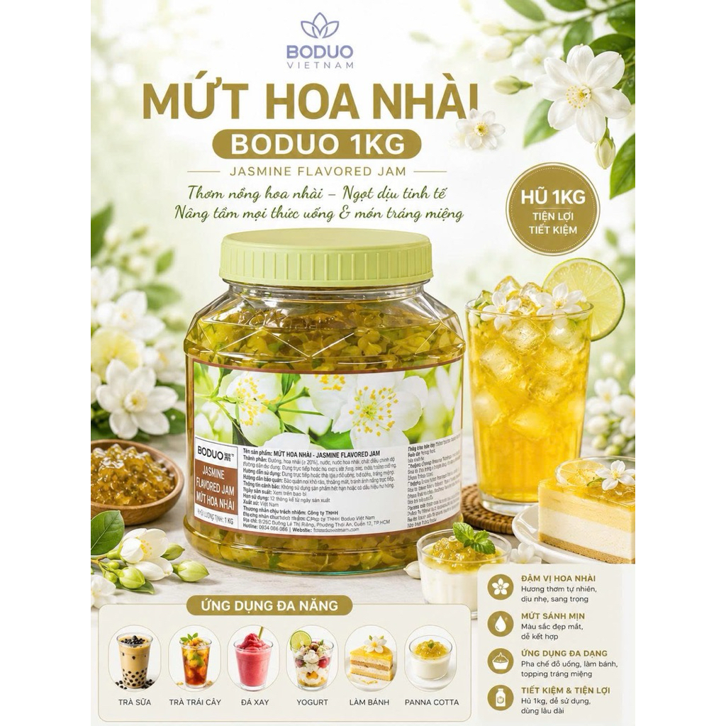 MỨT HOA NHÀI BODUO HŨ 1KG