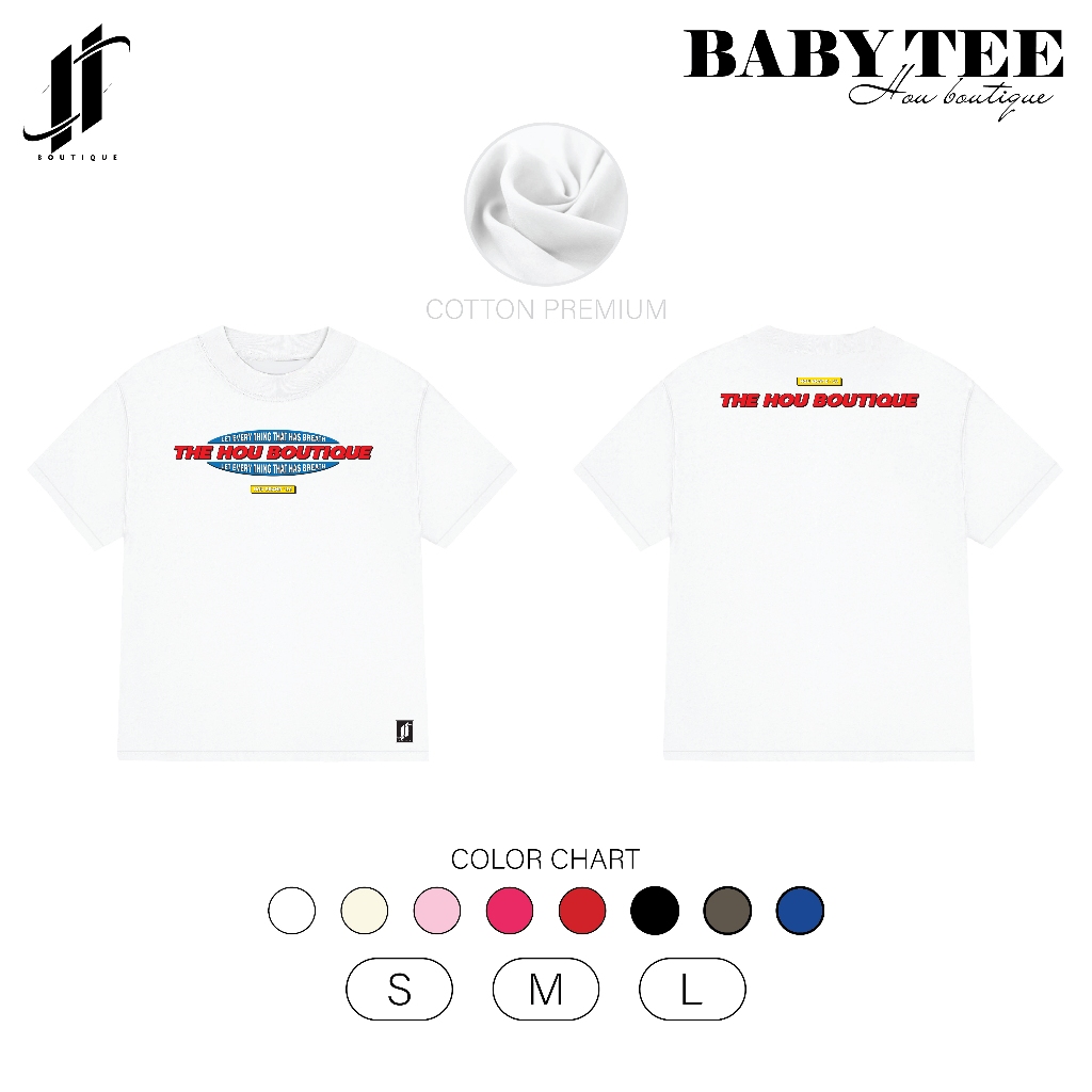 [Hàng Mới]Áo Thun Nữ Babytee Dáng Vừa, Thun Cotton Premium, Cổ Tròn HOU boutique Mẫu THE HOU BOUTIQU