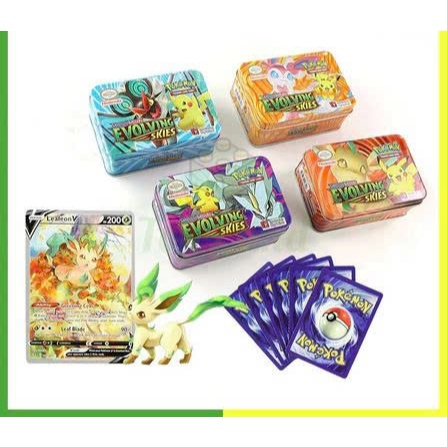 Bài Pokemon Hộp Sắt 42 Thẻ Tặng Kèm 1 Thẻ Vip Pokemon Hộp Thiếc Đồ Chơi Trẻ Em Xả Stress Sưu Tầm