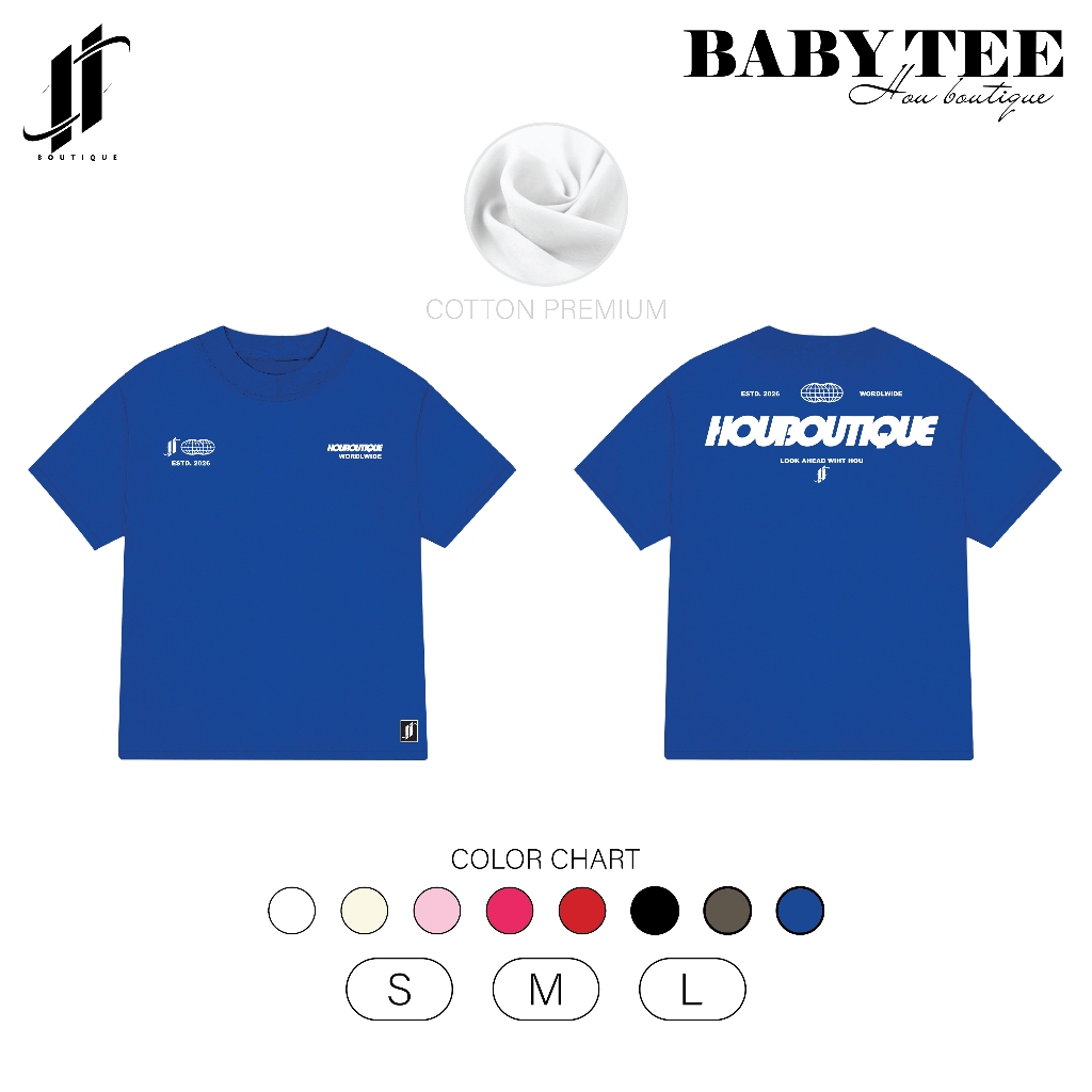 [Hàng Mới] Áo Thun Nữ Babytee Dáng Vừa, Thun Cotton Premium, Cổ Tròn HOU boutique Mẫu HOU BOUTIQUE (