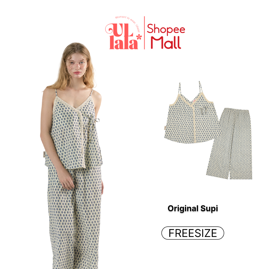 Ullala Pajamas Supi Bộ ngủ mặc nhà nữ 2 dây Freesize