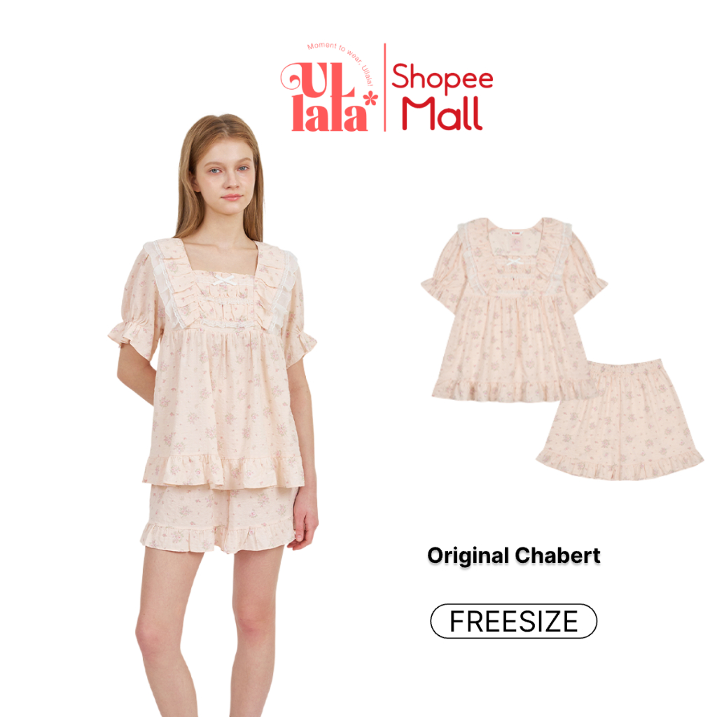 Ullala Pajamas Chabert Bộ ngủ mặc nhà nữ ngắn tay Freesize