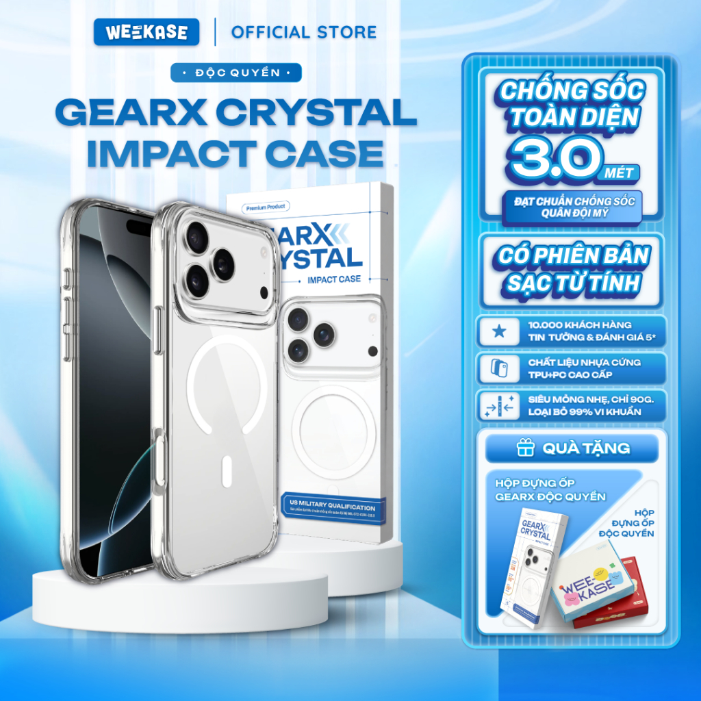 Ốp cứng chống sốc lên tới 3m độc quyền Weekase GearX Crystal Impact Case - Đạt…