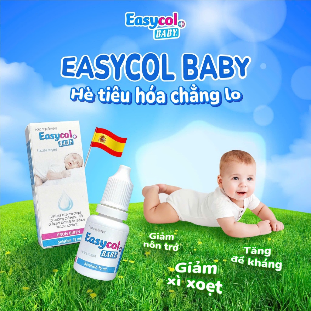 [CHÍNH HÃNG] Enzyme Lactase Easycol Baby ngăn ngừa tiêu chảy, nôn trớ, hấp thu kém cho trẻ bị bất du