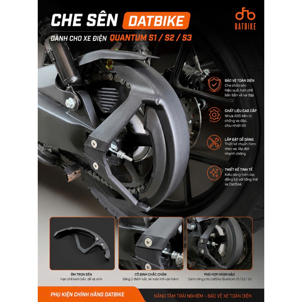 Che Sên Bảo Vệ Sên DatBike Quantum S1 S2 S3 | Ốp Che Sên Độ Xe Điện Dat Bike