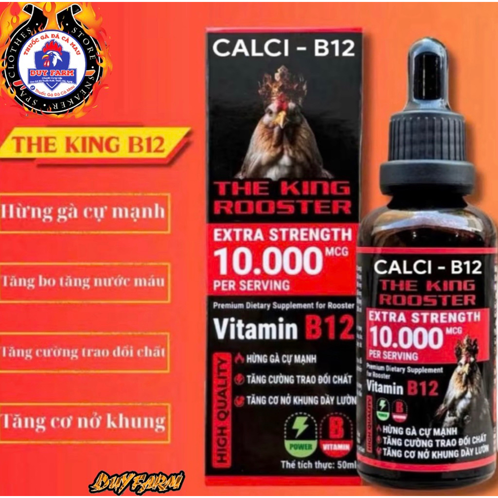 Dinh dưỡng 100ml Vitamin B12 10000 Nâng Cấp Nhập Mỹ Mới Nuôi Gom Bo Cấp Tốc 7-10 Ngày Đ.á