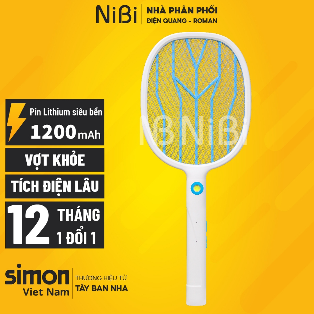 Vợt muỗi Roman HMB9008 chống giật điện, Vợt bắt muỗi thông minh và đèn bắt muỗi Roman, Bảo hành 12 t