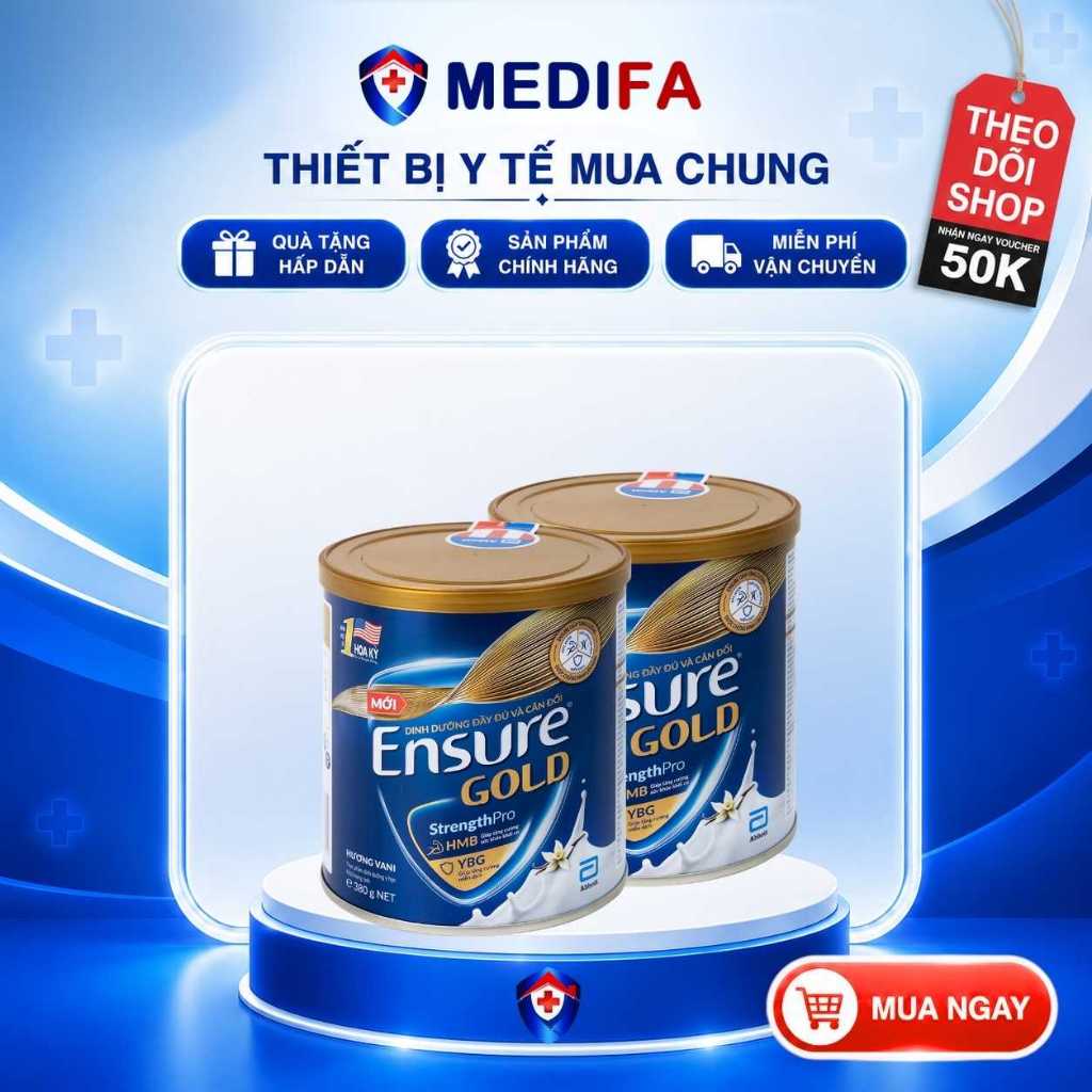 Combo 2 Lon Sữa bột Ensure Gold Abbott hương vani 380g/ 400g
