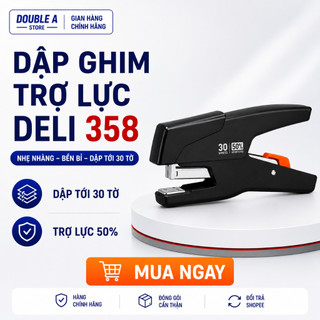 DẬP GHIM TRỢ LỰC DELI E0358 CHÍNH HÃNG – BẤM ÊM, GIẢM LỰC, GHIM TỐI ĐA 30 TỜ!, DÙNG GHIM 24/6 & 26/6