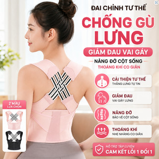 Đai Đỡ Lưng Hỗ Trợ Cột Sống Giảm Đau Tức Thì Chỉnh Tư Thế Ngồi Chuẩn Cho Nam Nữ Thiết Kế Mỏng Nhẹ Thoải Mái Suốt Ngày