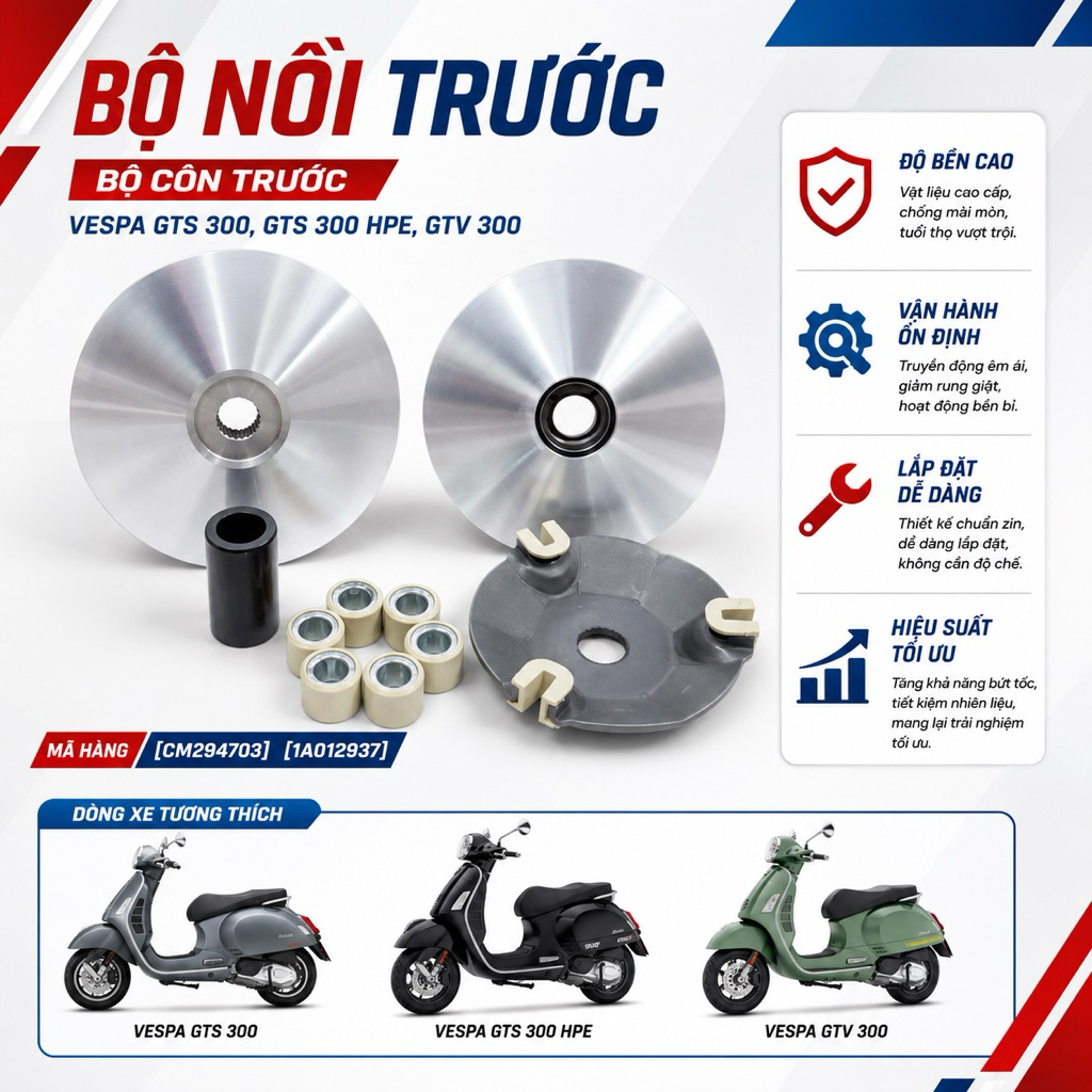 BỘ NỒI TRƯỚC VESPA GTS 300 / GTS 300 HPE / GTV 300