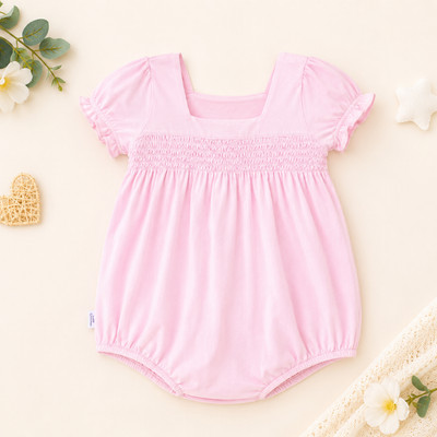 Áo body bé gái móc xích cổ vuông
