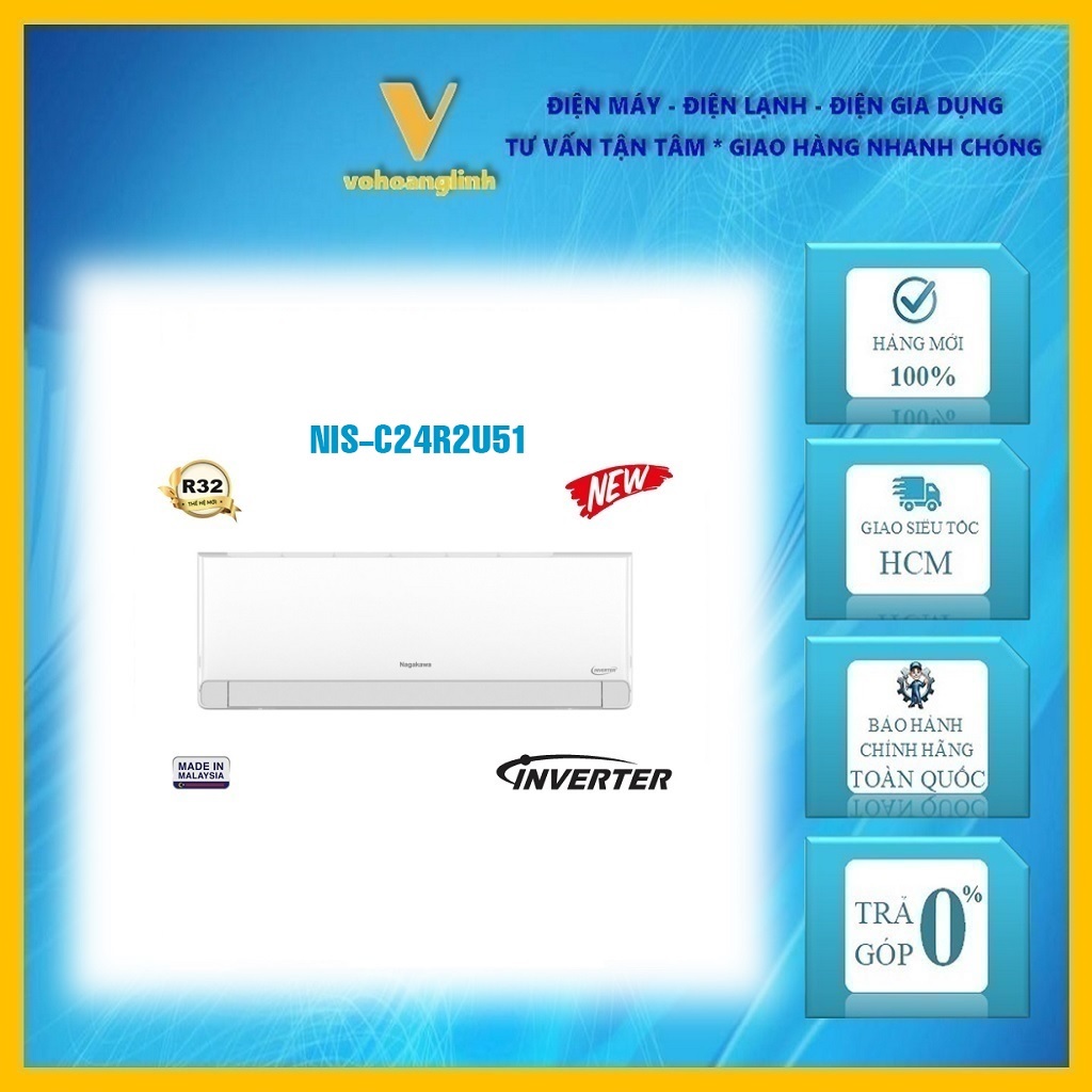Máy Lạnh Nagakawa Inverter 2.5 Hp NIS-C24R2U51 - 2025