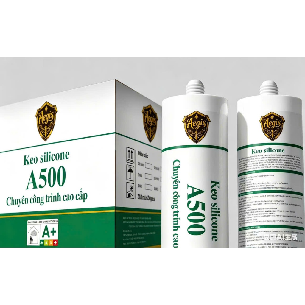 Keo Silicone A500 Aegis 300ml Chính Hãng - Keo Trám Khe Chống Thấm, Dán Kính, Nhôm Kính, Inox, Gỗ, Độ Bám Dính Cao