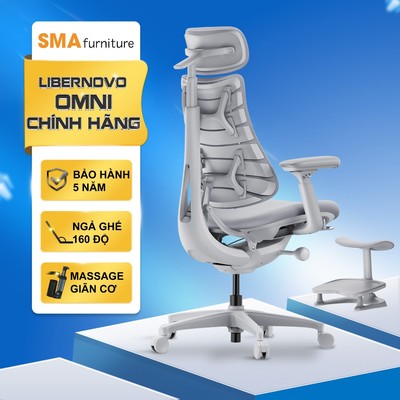 Ghế công thái học SMA Furniture LiberNovo Omni, Mâm 48cm, Hàng chính hãng, Bảo hành 2-5 năm