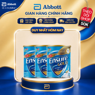 Combo 3 Lon Sữa bột Ensure Gold Abbott hương vani ít ngọt 800g