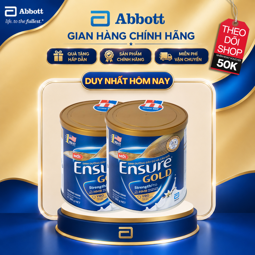 Combo 2 Lon Sữa bột Ensure Gold Abbott hương vani 380g/ 400g