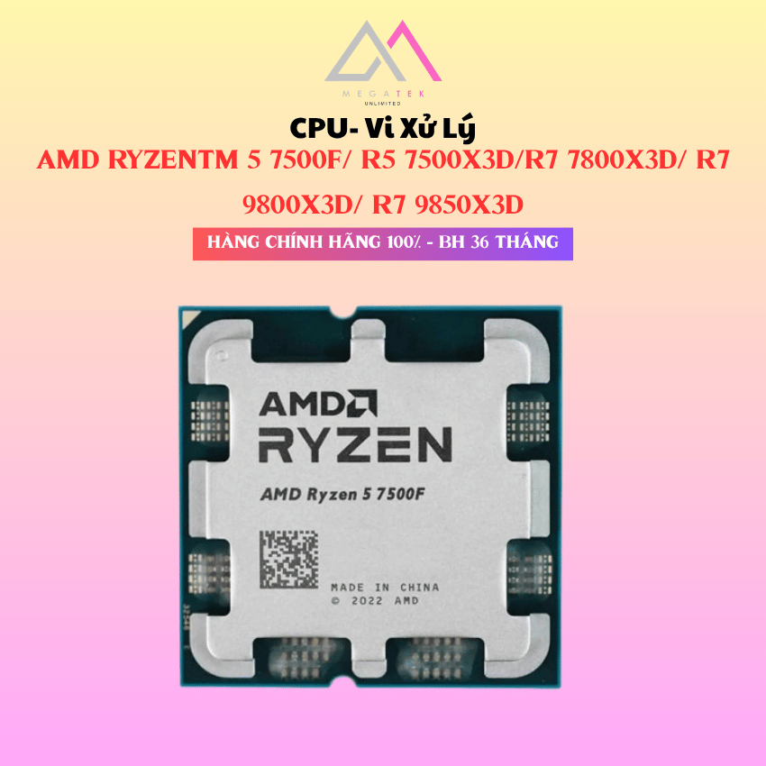 CPU - Vi xử lý AMD Ryzen™ 7 9800X3D (BOX | TRAY) - Hàng chính hãng - BH 36 tháng