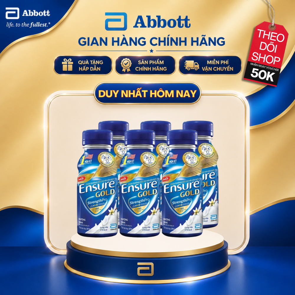 Lốc 6 Chai Sữa Nước Ensure Gold Abbott 237ml/Chai, Chính Hãng, Bổ Sung Dinh Dưỡng