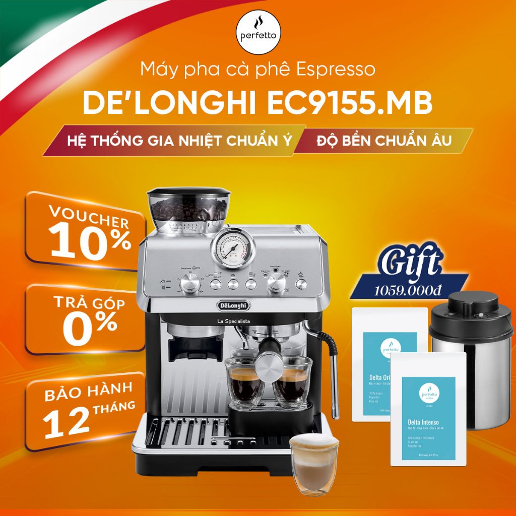 EC9155.R - Máy pha cà phê DeLonghi EC9155.R - Espresso chuyên nghiệp - Màu đỏ - Bảo hành 12 tháng