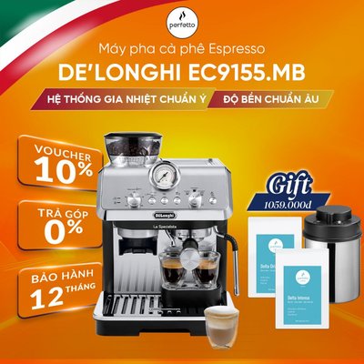 [Trả Góp 0%] Máy pha cà phê DeLonghi EC9155.MB - Espresso chuyên nghiệp - Bảo hành 12 tháng