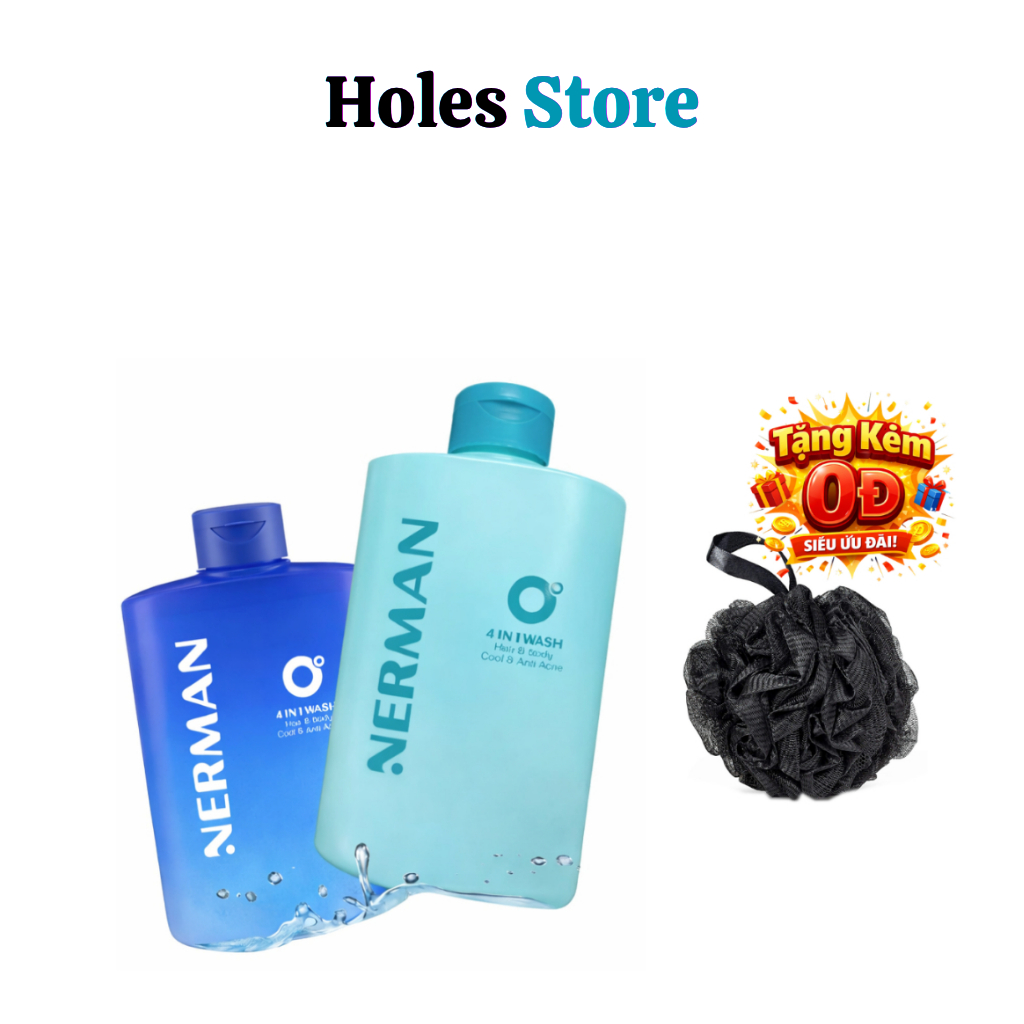 Sữa tắm gội hương nước hoa NERMAN 0 Độ 4in1 330ml