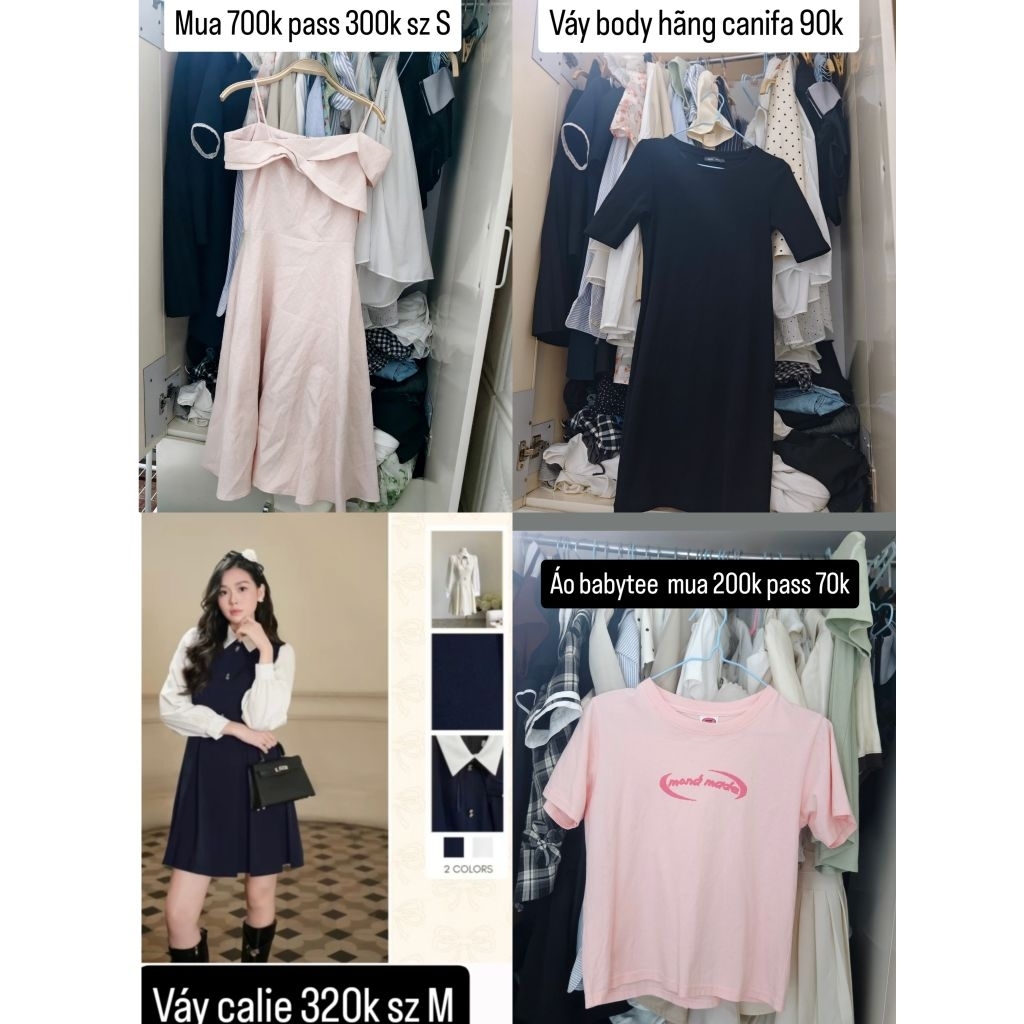 ib.pass các đồ váy brand hãng calie, zamy, tinstore, germe, may, joie,lyra