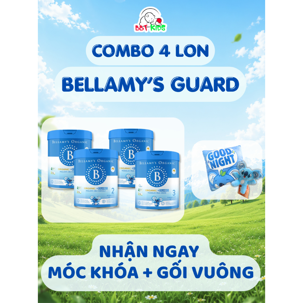[COMBO 4 LON BELLAMY'S GUARD - KÈM QUÀ] - Sữa Bellamy's Organic Guard Lacto chính hãng Forever
