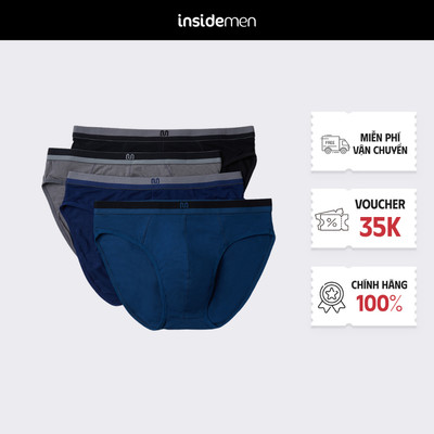 SET 3-5 Quần lót nam tam giác INSIDEMEN vải bamboo kháng khuẩn tự nhiên thoáng khí co giãn cao cấp IBF004