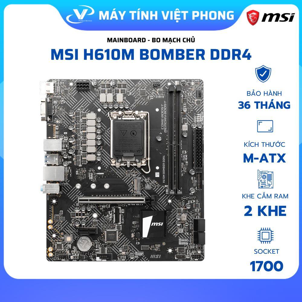 MAINBOARD BO MẠCH CHỦ MSI H610M BOMBER DDR4 / MSI H610M-E - CHÍNH HÃNG BẢO HÀNH 3 NĂM